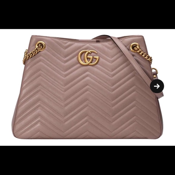 Gucci Handbags - Gucci Marmont Rose Quilted Chain Tote